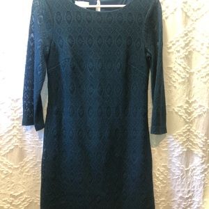 Lace Sheath Dress - Turquoise